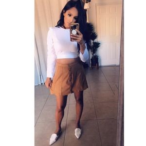 Camel colored mini skirt